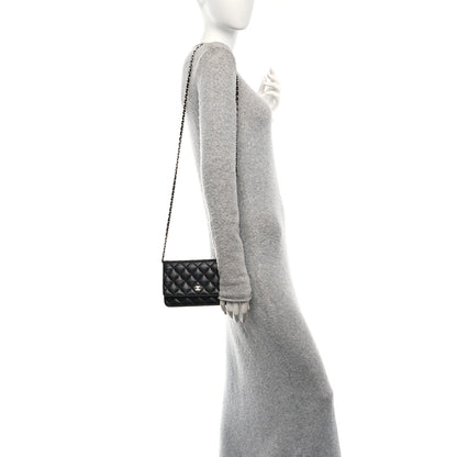 Chanel Caviar Quilted Wallet on Chain WOC Black 2 of 13