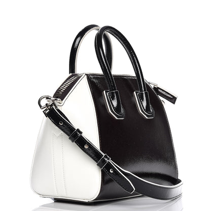 Givenchy Patent Mini Tri-Color Antigona Black White Brown 4 of 9
