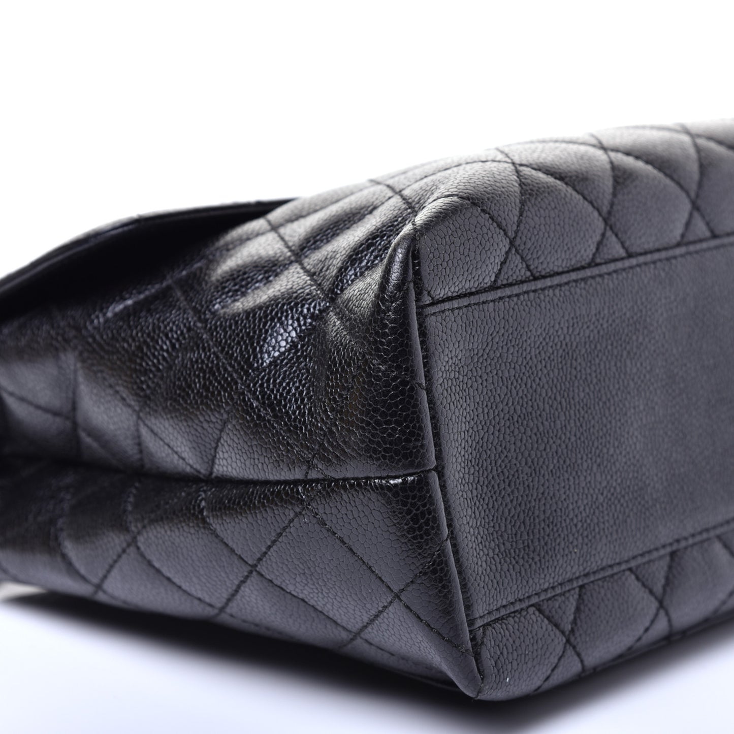 Caviar Quilted Jumbo Kelly Flap Black