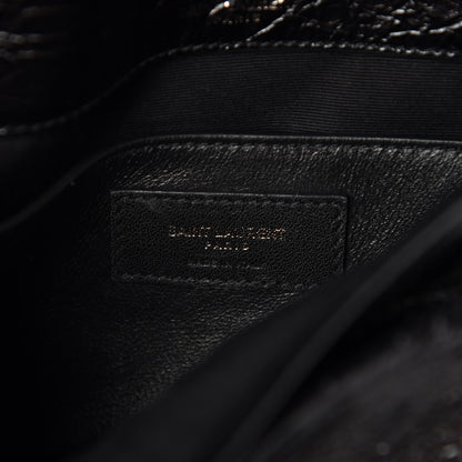 Saint Laurent Crinkled Calfskin Matelasse Monogram Baby Niki Chain Satchel Black 8 of 9
