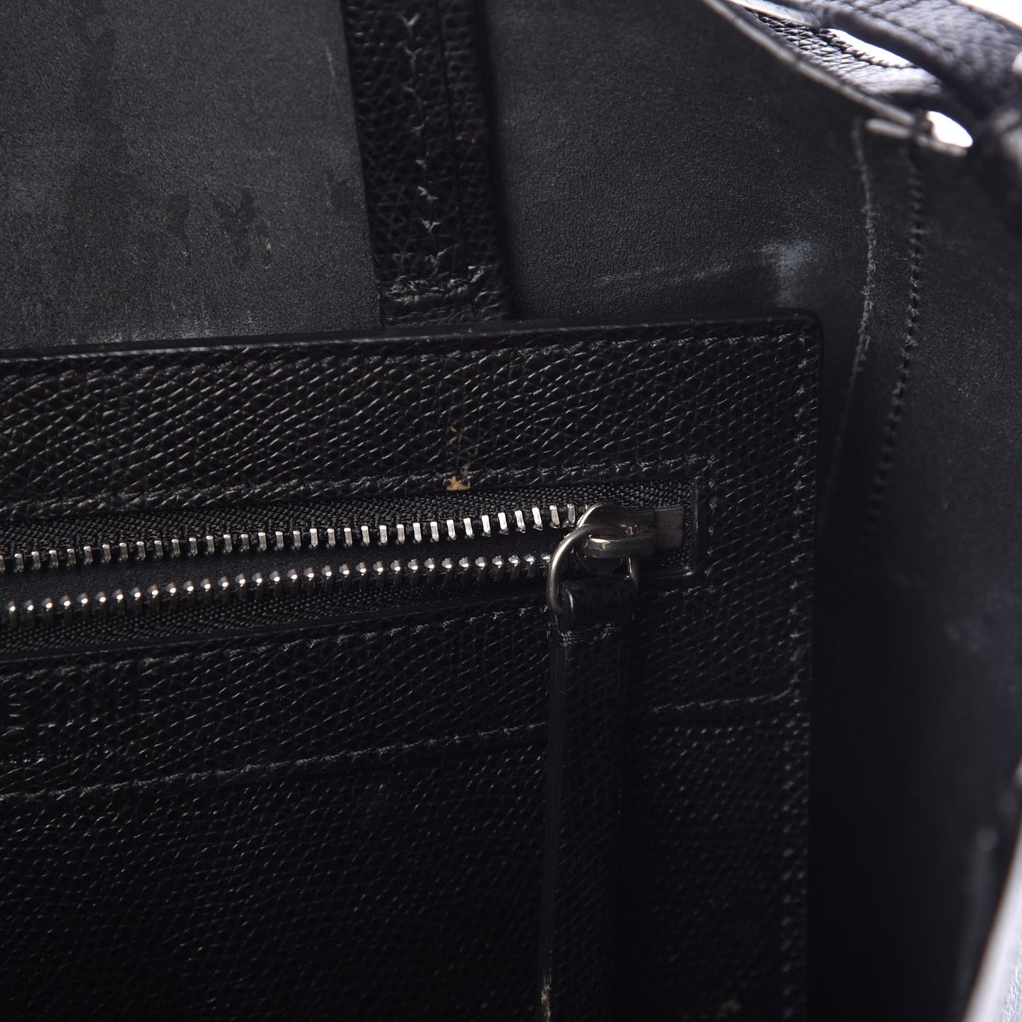 Grained Calfskin Small Vertical Cabas Black