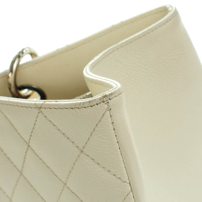 Chanel Caviar Quilted XL Grand Shopping Tote GST White 9 of 10