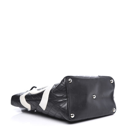 Chanel Calfskin Quilted Large Cambon Tote Black White 3 of 15