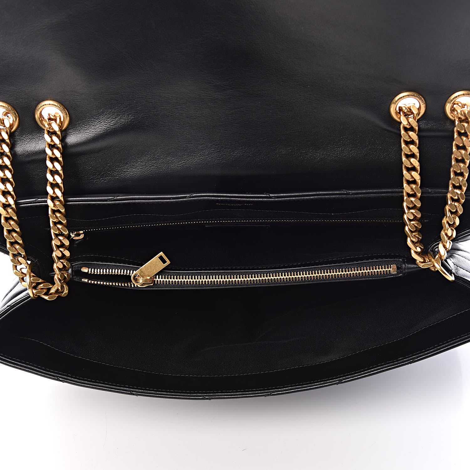 Saint Laurent Calfskin Y Quilted Monogram Large Loulou Chain Satchel Black 5 of 8