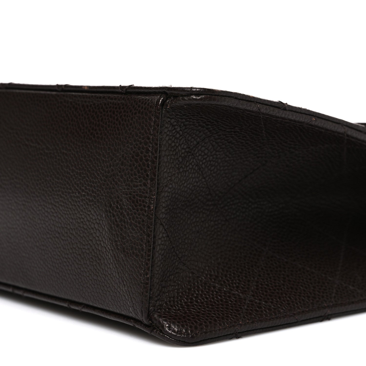 Chanel Caviar Stitch Jumbo Single Flap Brown 11 of 12