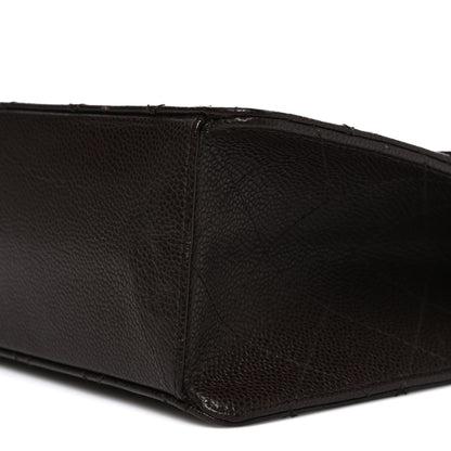 Chanel Caviar Stitch Jumbo Single Flap Brown 11 of 12