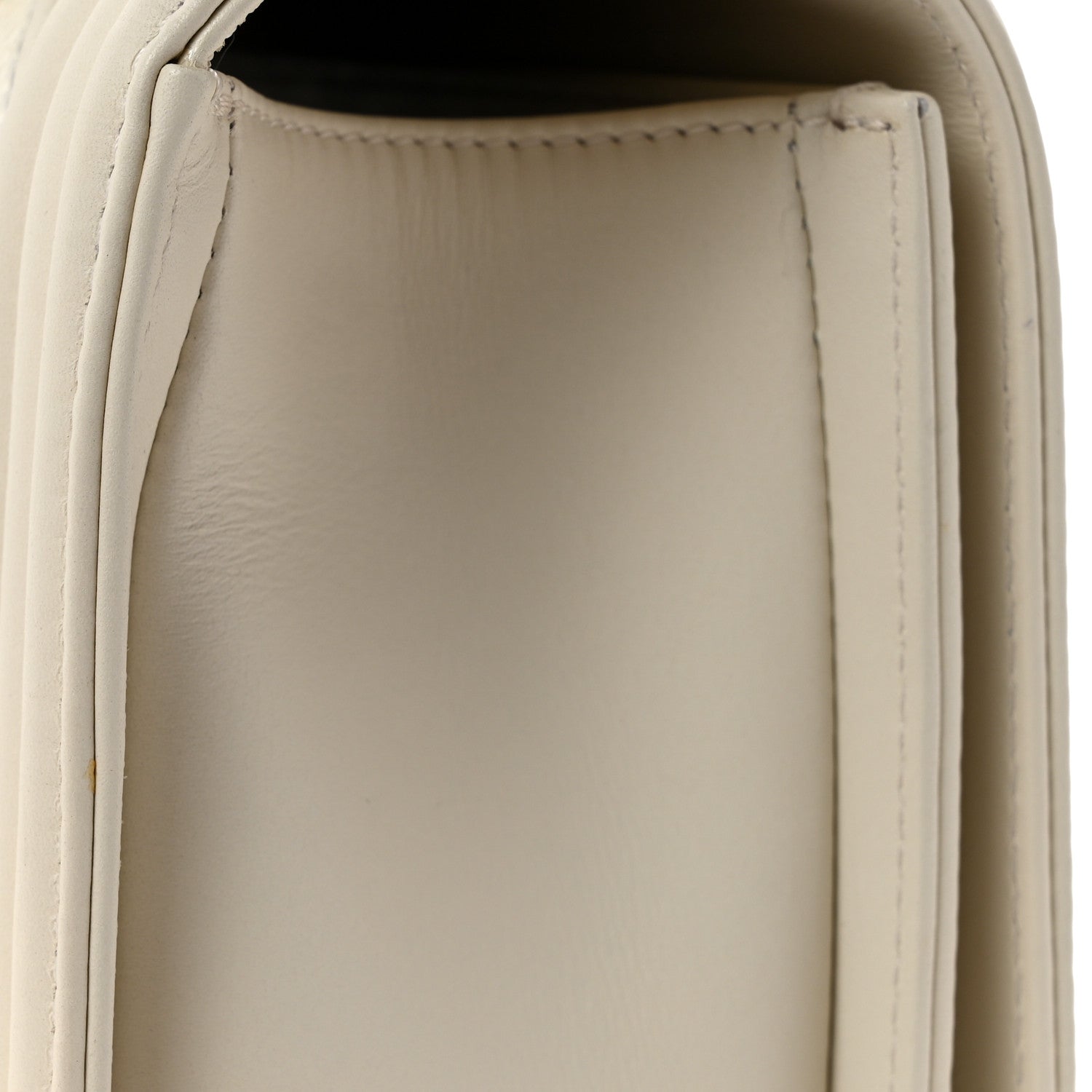 Chanel Caviar Calfskin Shiny Calfskin Chevron New Medium Boy Flap White 12 of 12