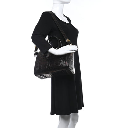 Givenchy Calfskin Crocodile Embossed Small Antigona Brown 2 of 12