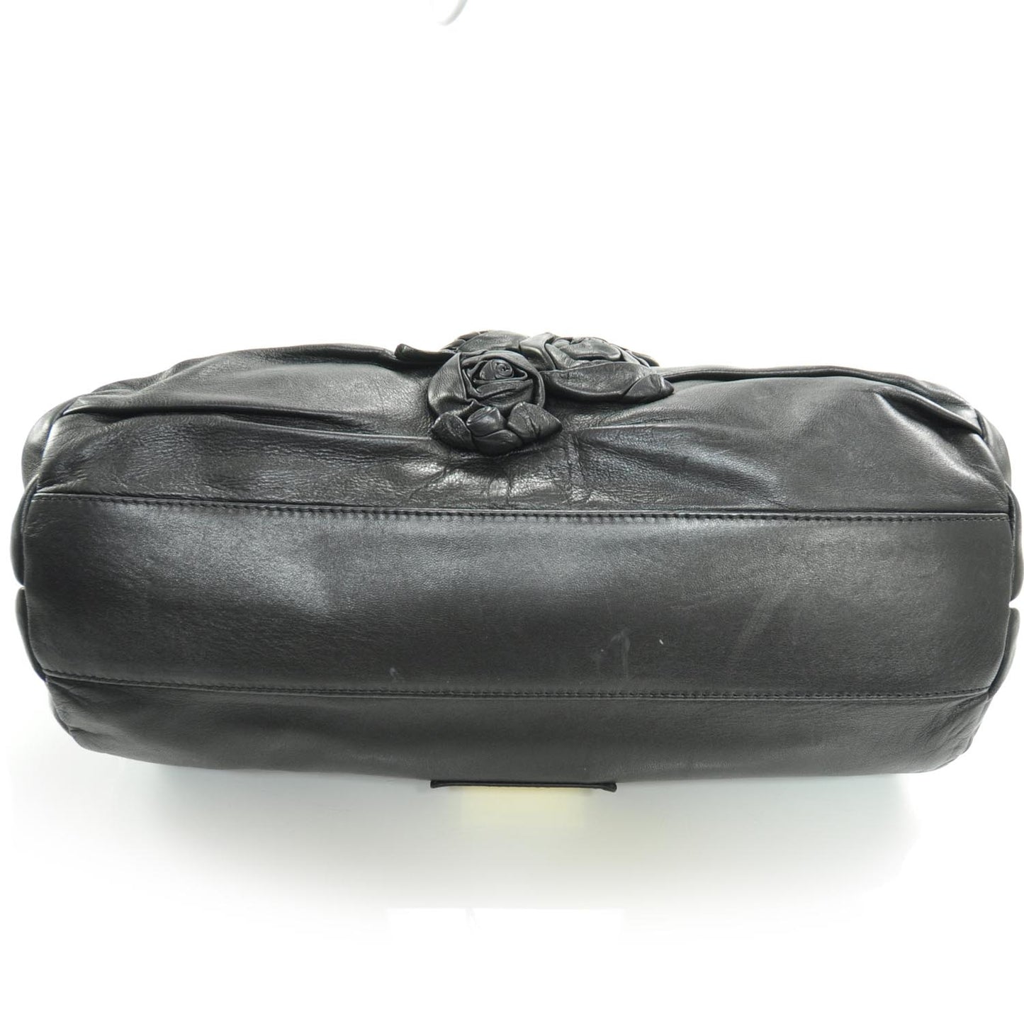Nappa Leather Jardin Rose Framed Duffel Black