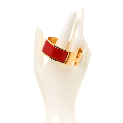 Hermes Enamel Wide Clic Clac H Bracelet GM Red 2 of 4