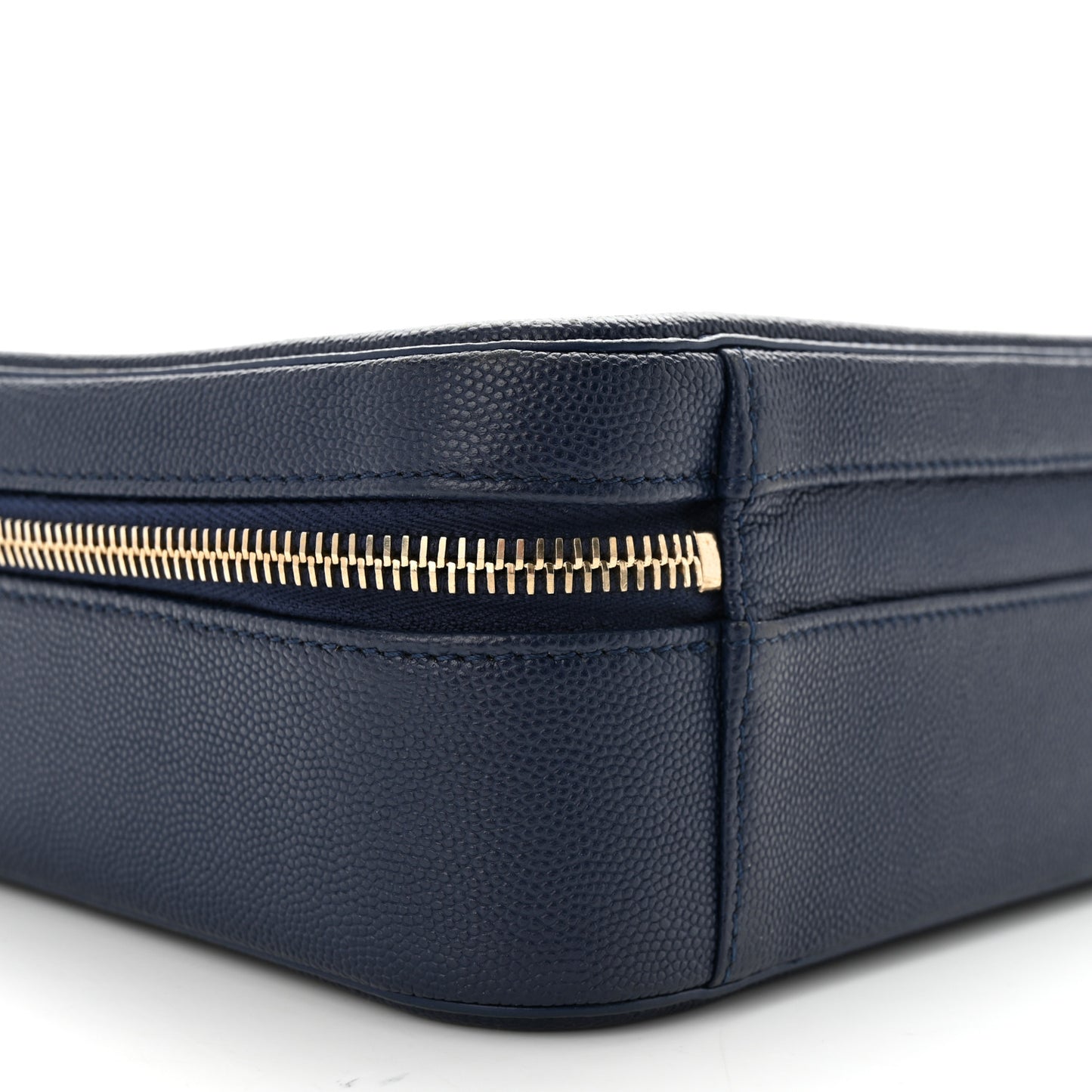 Caviar Quilted Medium CC Filigree Vanity Case Navy