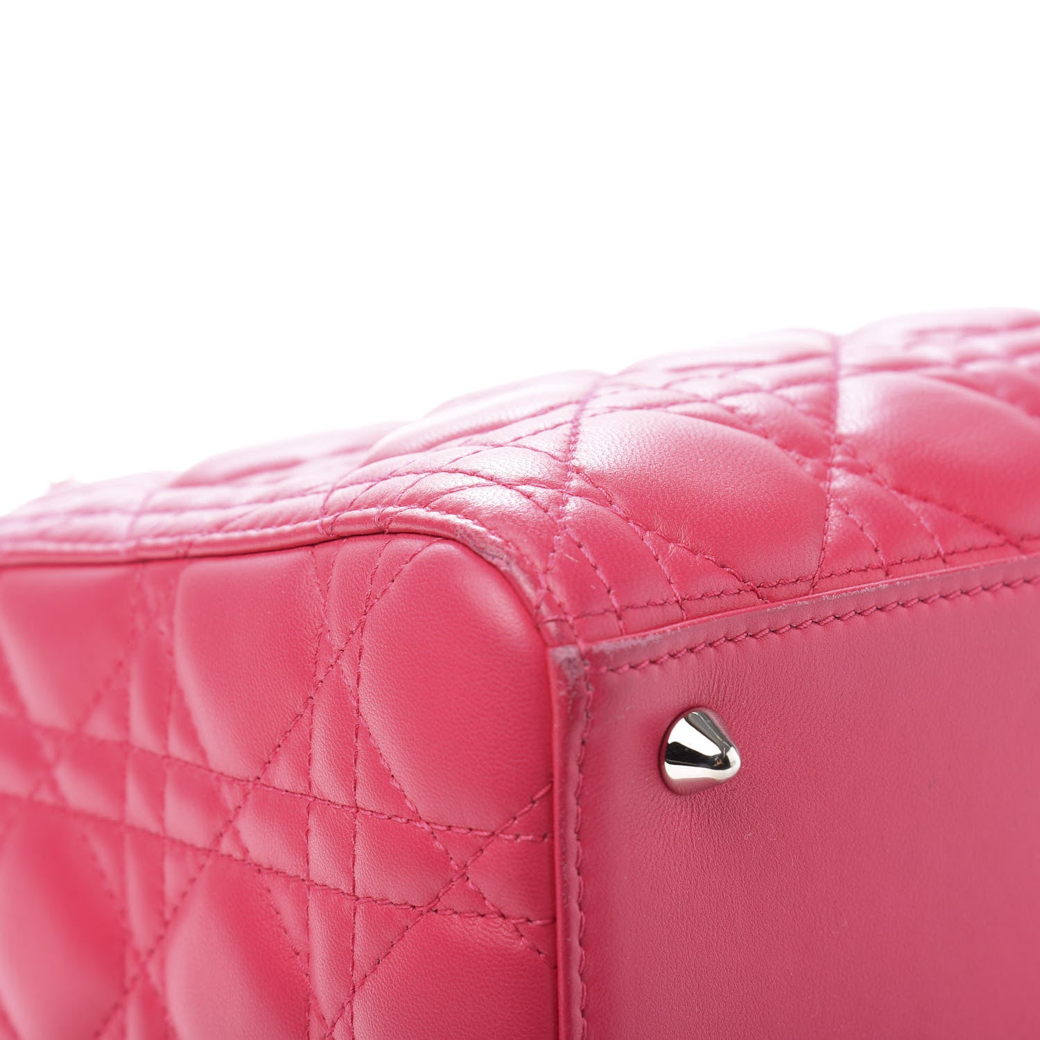 Christian Dior Lambskin Cannage Medium Lady Dior Fuchsia 12 of 18