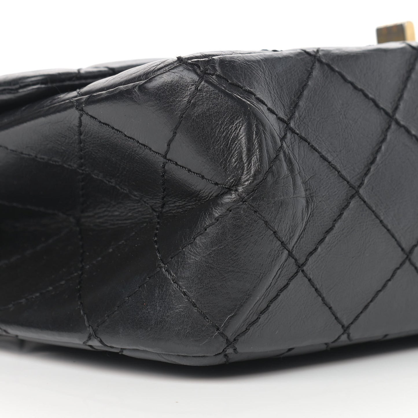 Aged Calfskin Quilted 2.55 Reissue 227 Flap Black