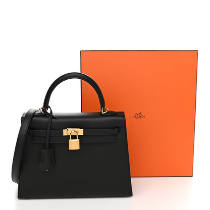 Hermes Epsom Kelly Sellier 25 Black 10 of 10