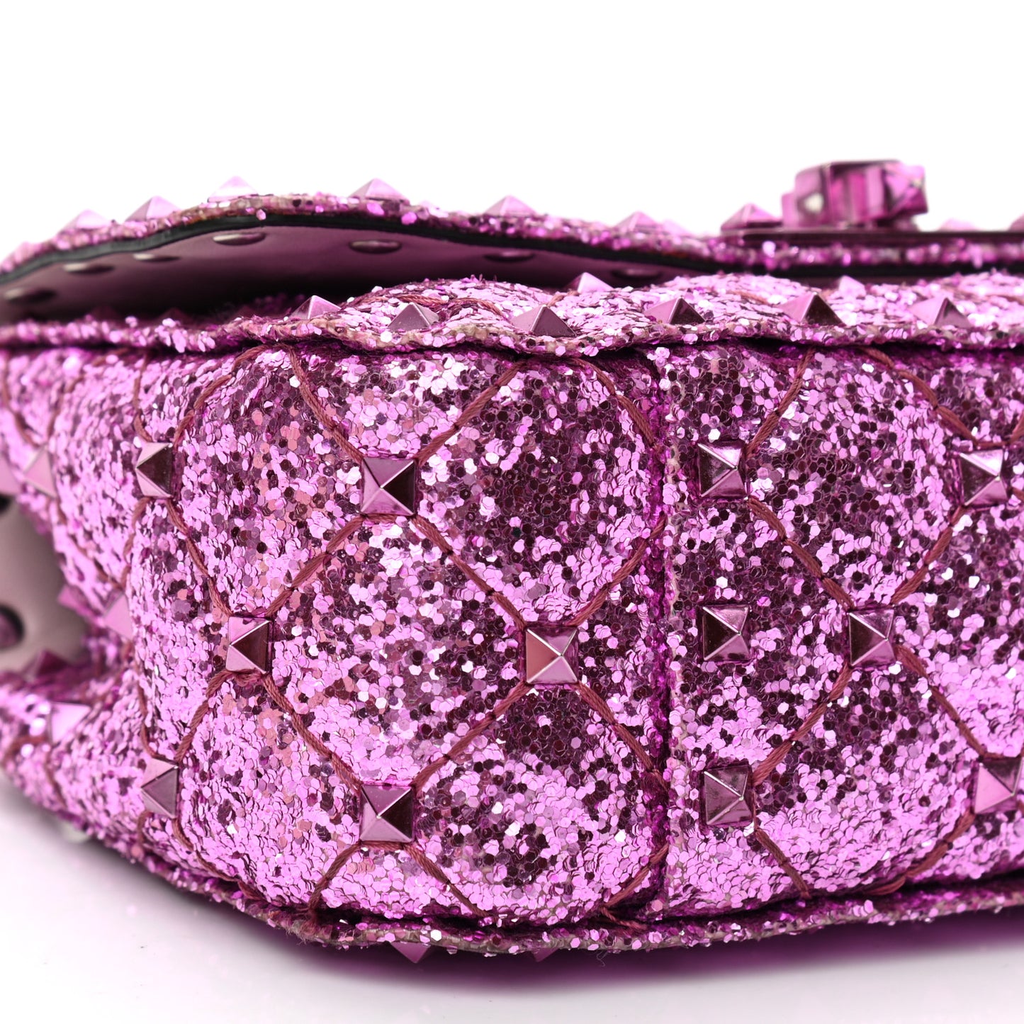 Glitter Mini Rockstud Spike Shoulder Bag Water Lilac