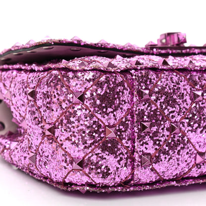 Valentino Garavani Glitter Mini Rockstud Spike Shoulder Bag Water Lilac 9 of 13