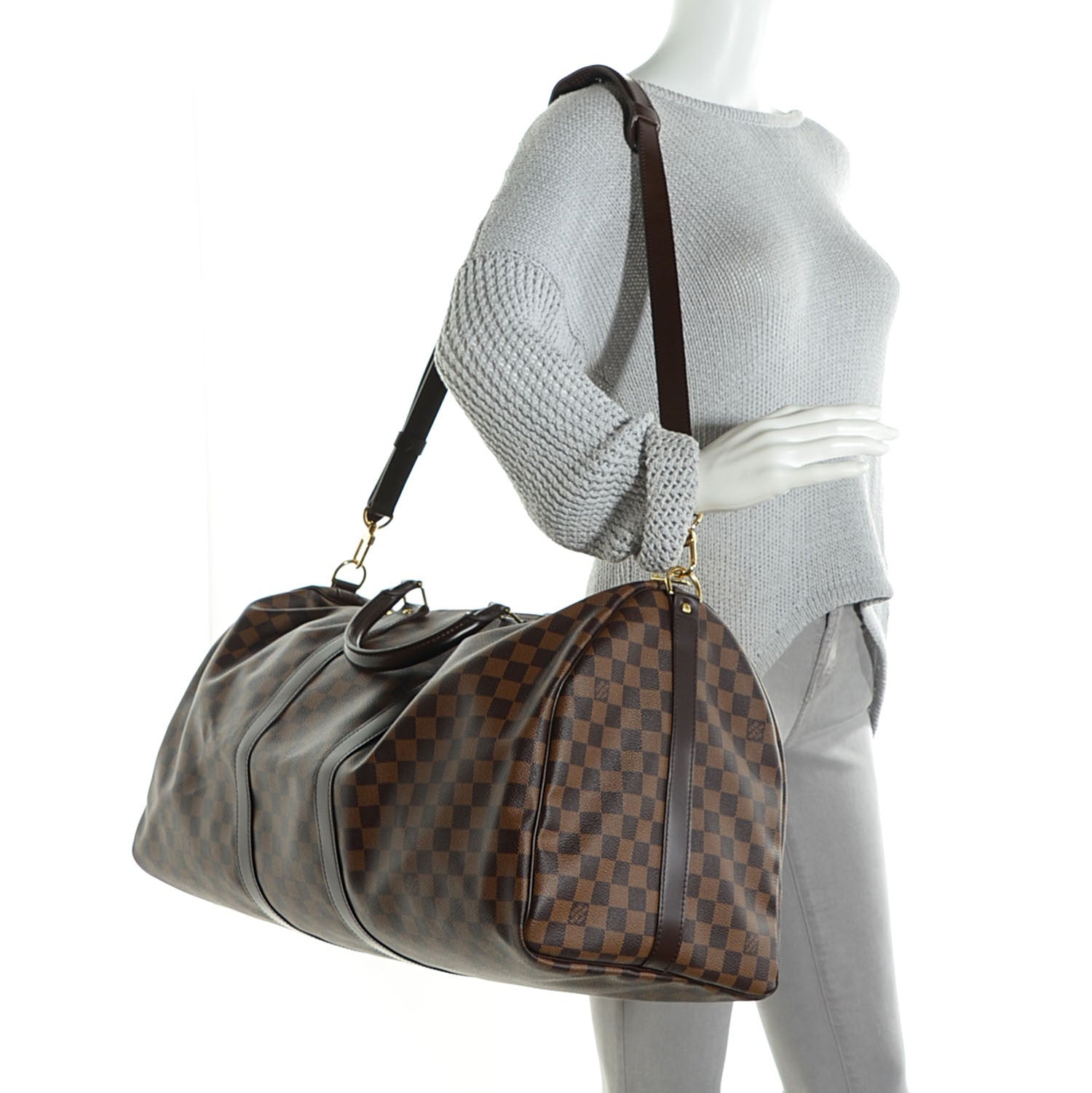 Louis Vuitton Damier Ebene Keepall Bandouliere 55 2 of 7