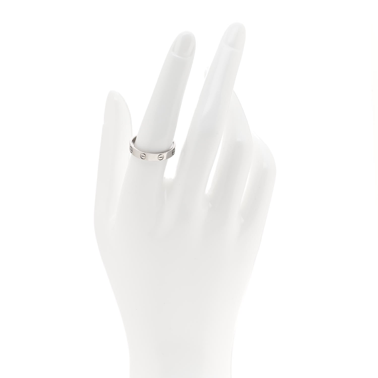 Cartier 18K White Gold 3.5mm LOVE Wedding Band Ring 56 7.5 2 of 4