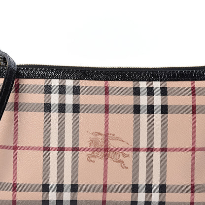 Burberry Haymarket Check Small Peyton Crossbody Clutch Bag Black 6 of 8