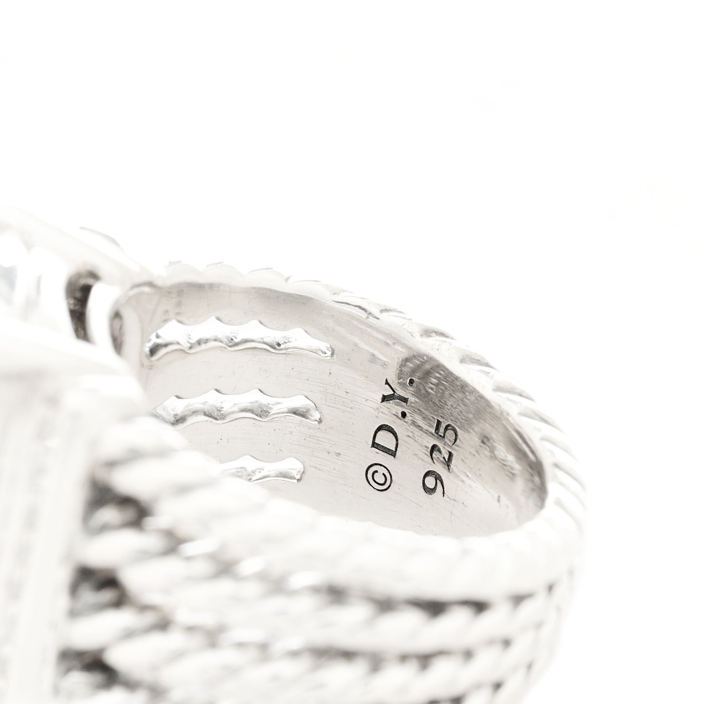 Sterling Silver Diamond 16mm Wheaton Ring 49 5