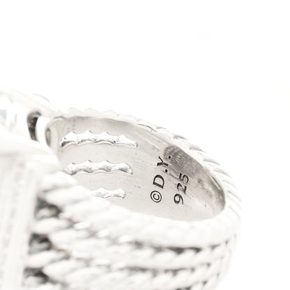 David Yurman Sterling Silver Diamond 16mm Wheaton Ring 49 5 5 of 5