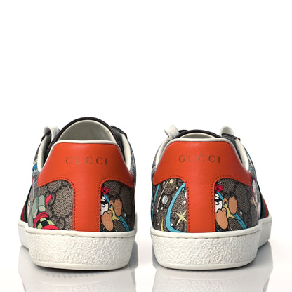 Gucci X DISNEY GG Supreme Monogram Web Donald Duck Ace Sneakers 8 Beige New Acero Orange 5 of 9