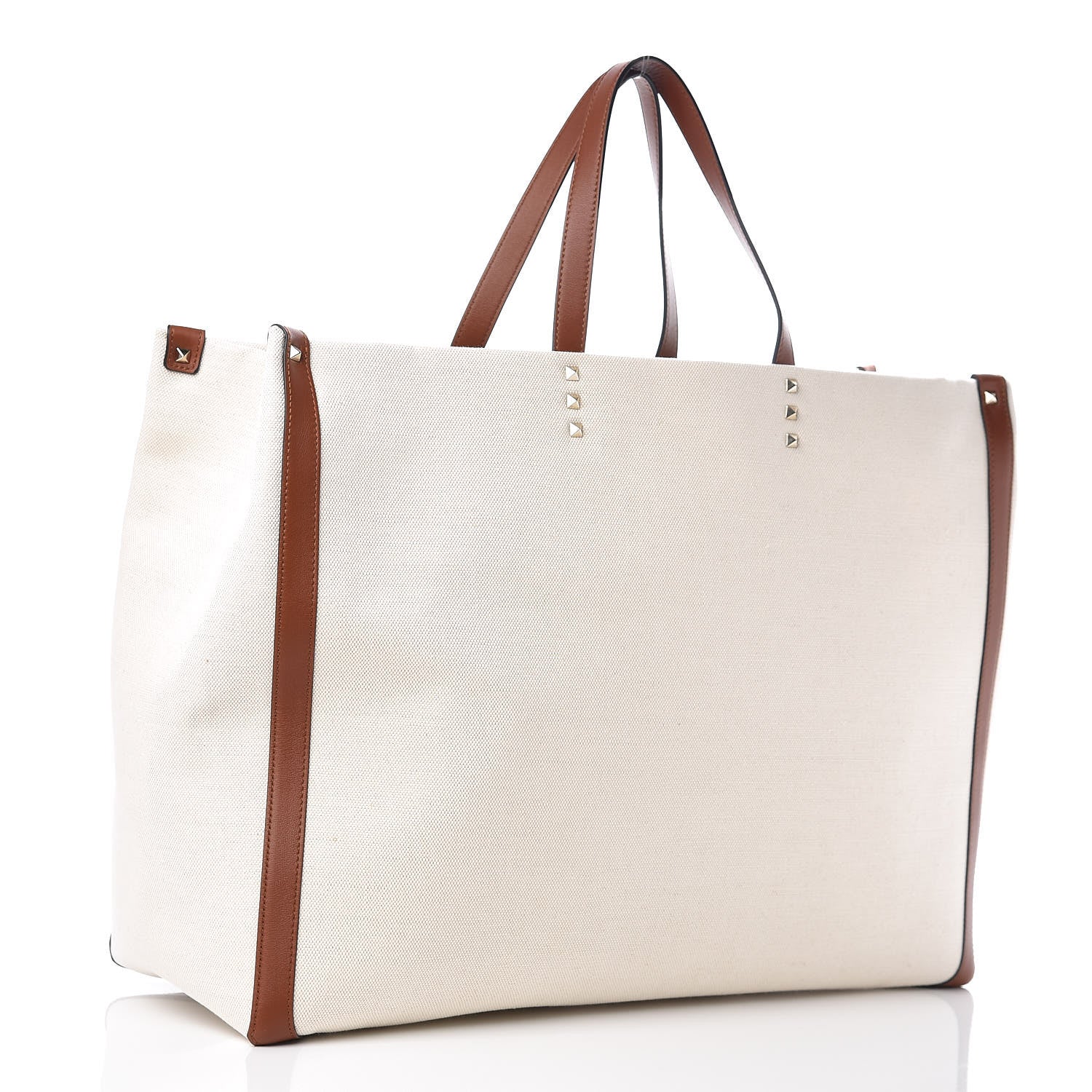 Valentino Garavani Canvas VLTN Print Large Tote Natural 3 of 9