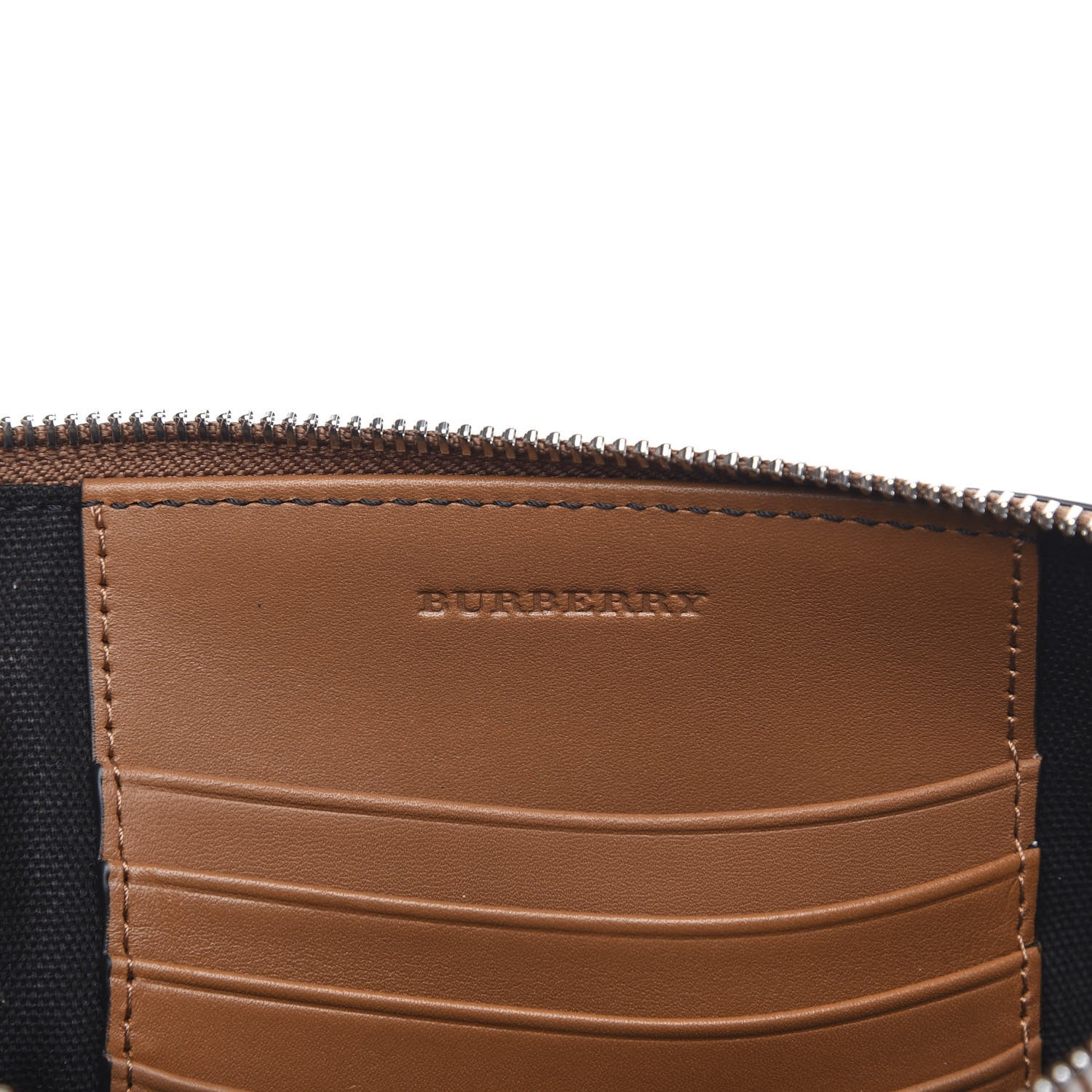 Burberry Mega Check Peyton Crossbody Clutch Bag Saddle Brown 6 of 11