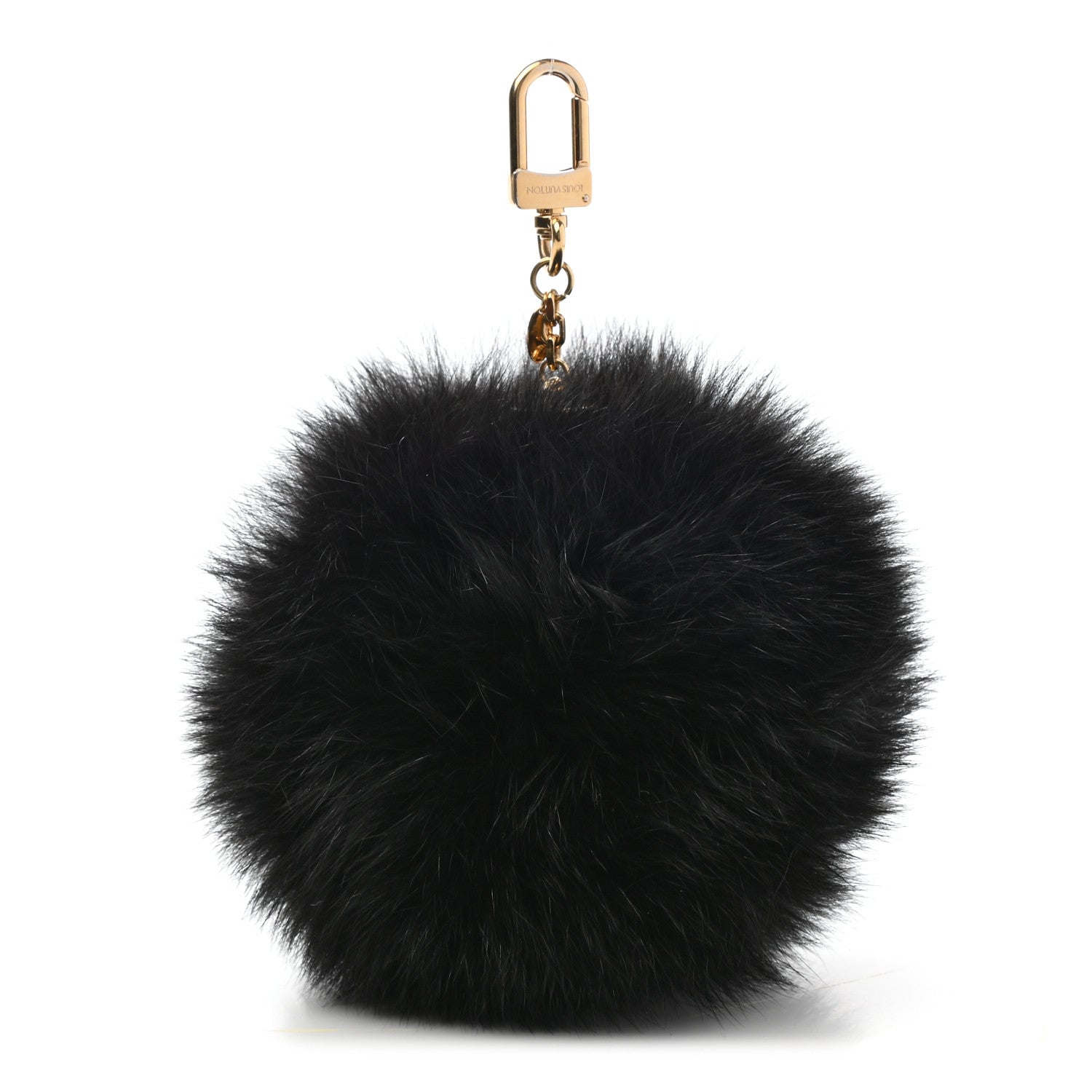Louis Vuitton Mink Fur Fluffy Bag Charm Black 1 of 4