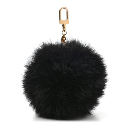 Louis Vuitton Mink Fur Fluffy Bag Charm Black 1 of 4