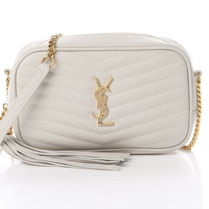 Saint Laurent Grain De Poudre Matelasse Monogram Mini Lou Camera Bag Crema Soft 7 of 11