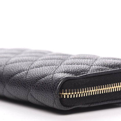 Chanel Caviar Quilted Large Gusset Zip Around Wallet Black 7 of 13