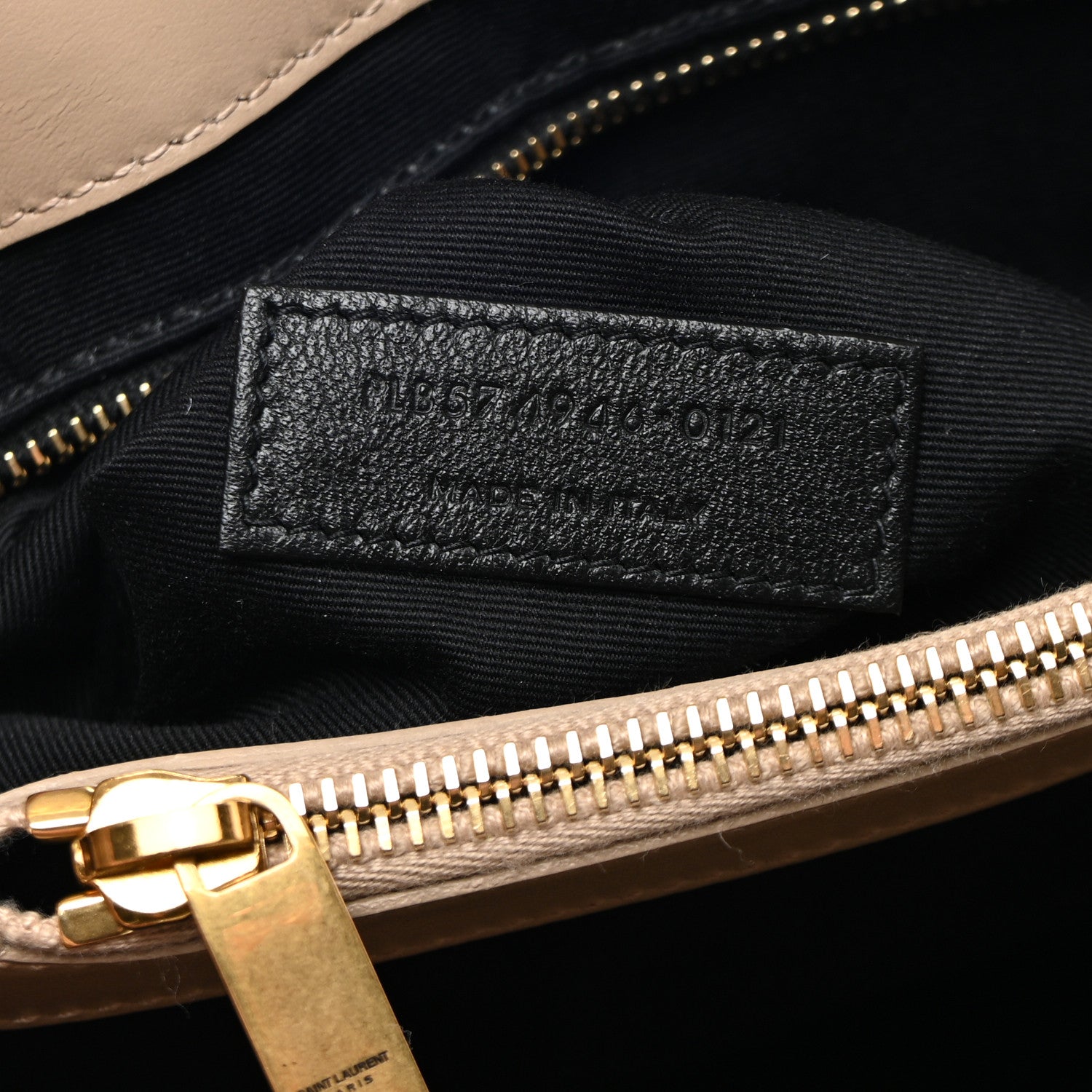 Saint Laurent Calfskin Y Quilted Monogram Medium Loulou Chain Satchel Dark Beige 8 of 13