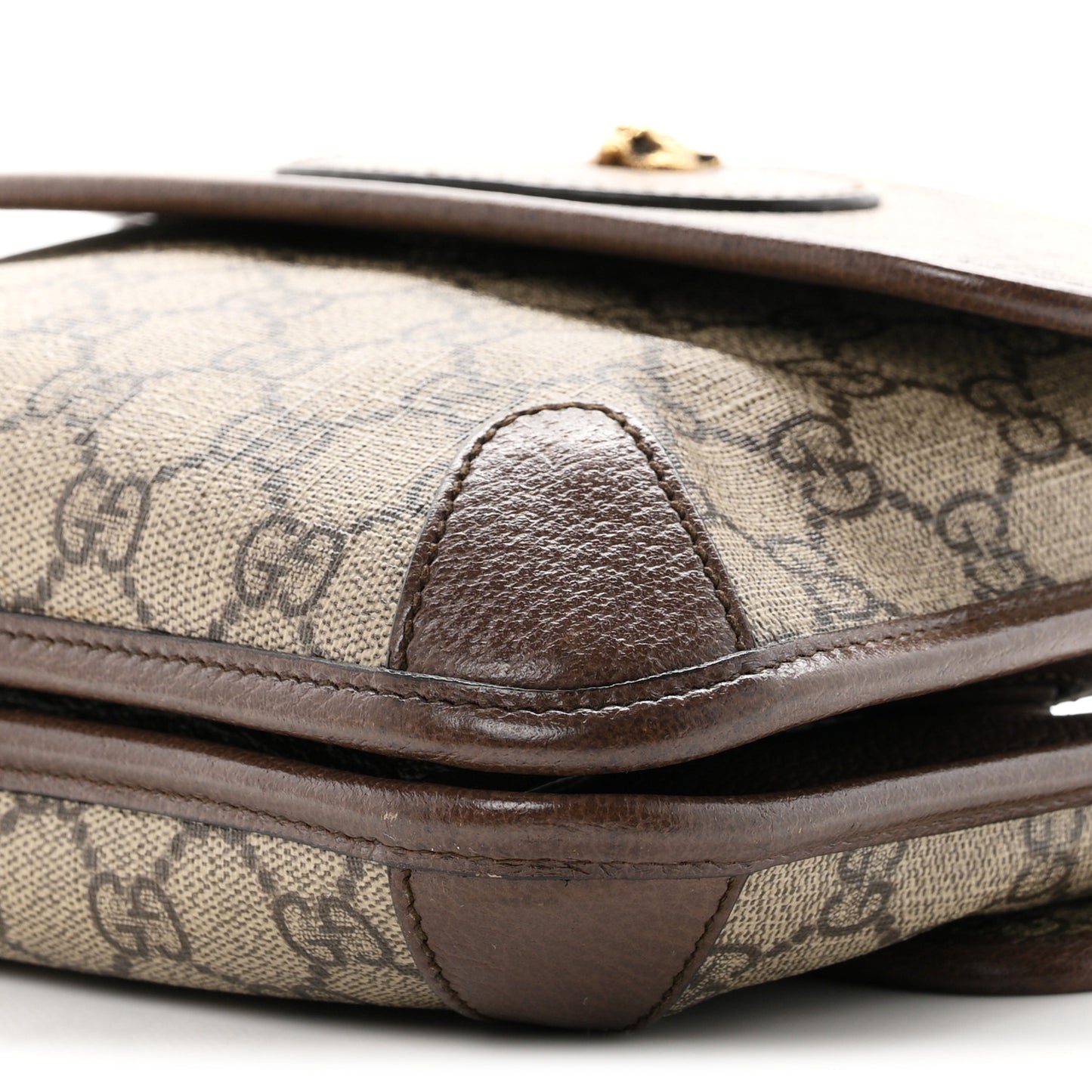 GG Supreme Monogram Web Small Neo Vintage Double Flap Messenger Bag Beige New Acero