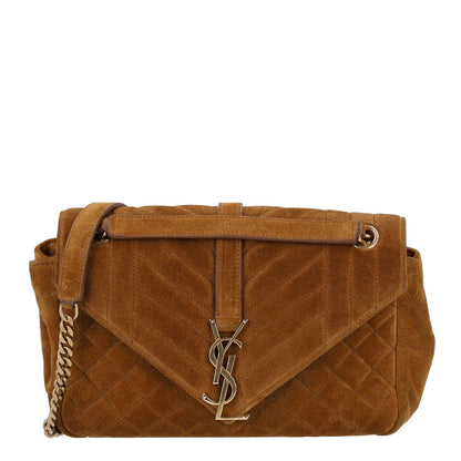 Saint Laurent Suede Tri-Quilt Monogram Medium College Bag Ochre 1 of 10