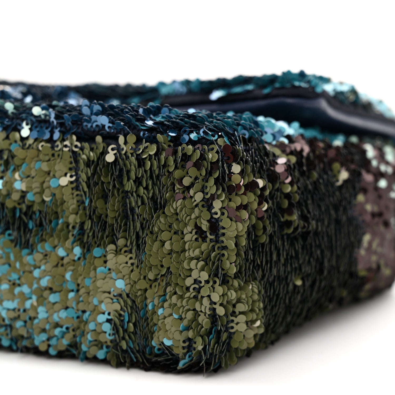 Chanel Shaded Sequins Mini Flap Light Green Dark Brown White Blue 10 of 10