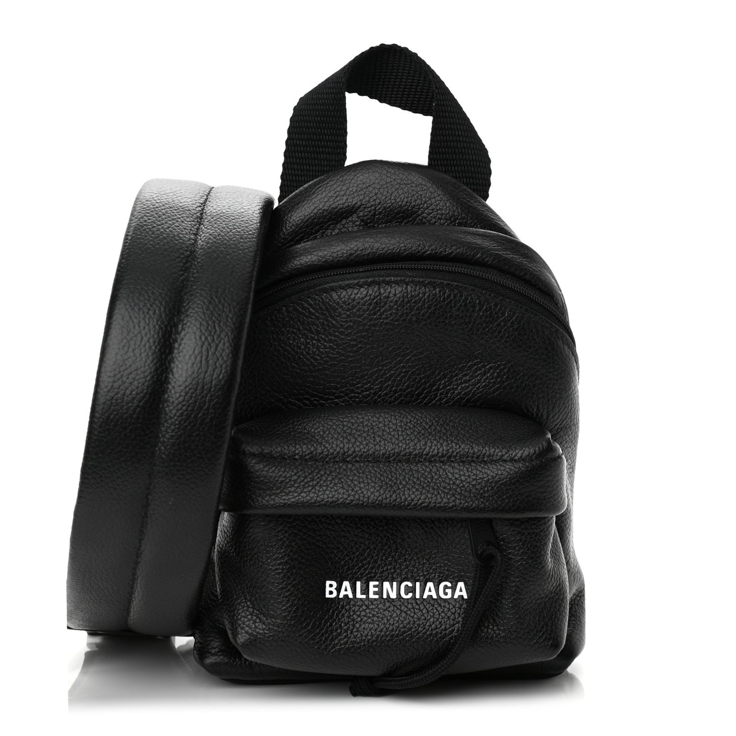 Grained Calfskin Mini Explorer Crossbody Backpack Black