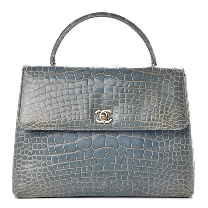 Chanel Alligator Jumbo Kelly Flap Blue 1 of 19