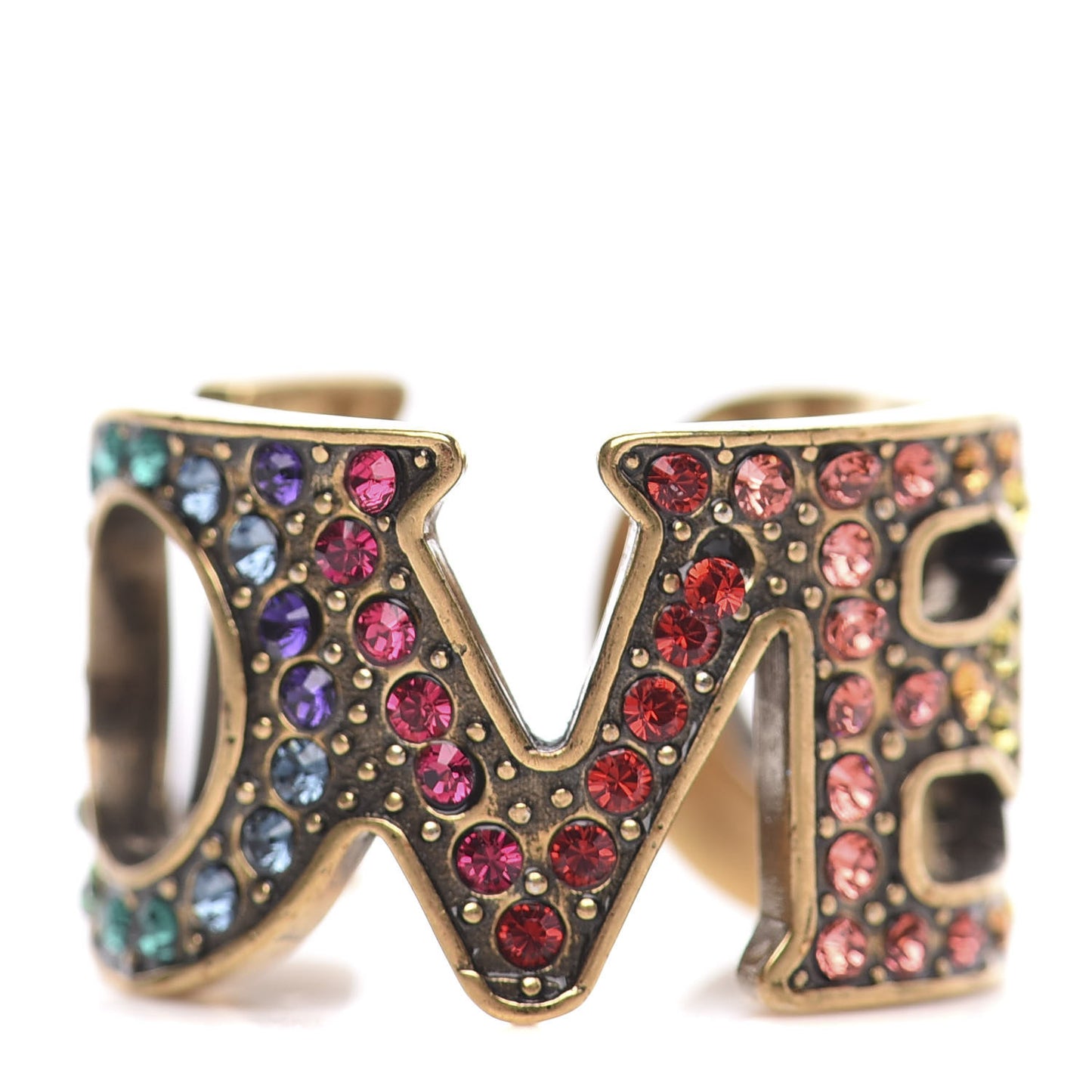 Metal Crystal Loved Ring Multicolor