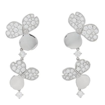 Tiffany Platinum Diamond Paper Flowers Cluster Drop Earrings 1 of 4