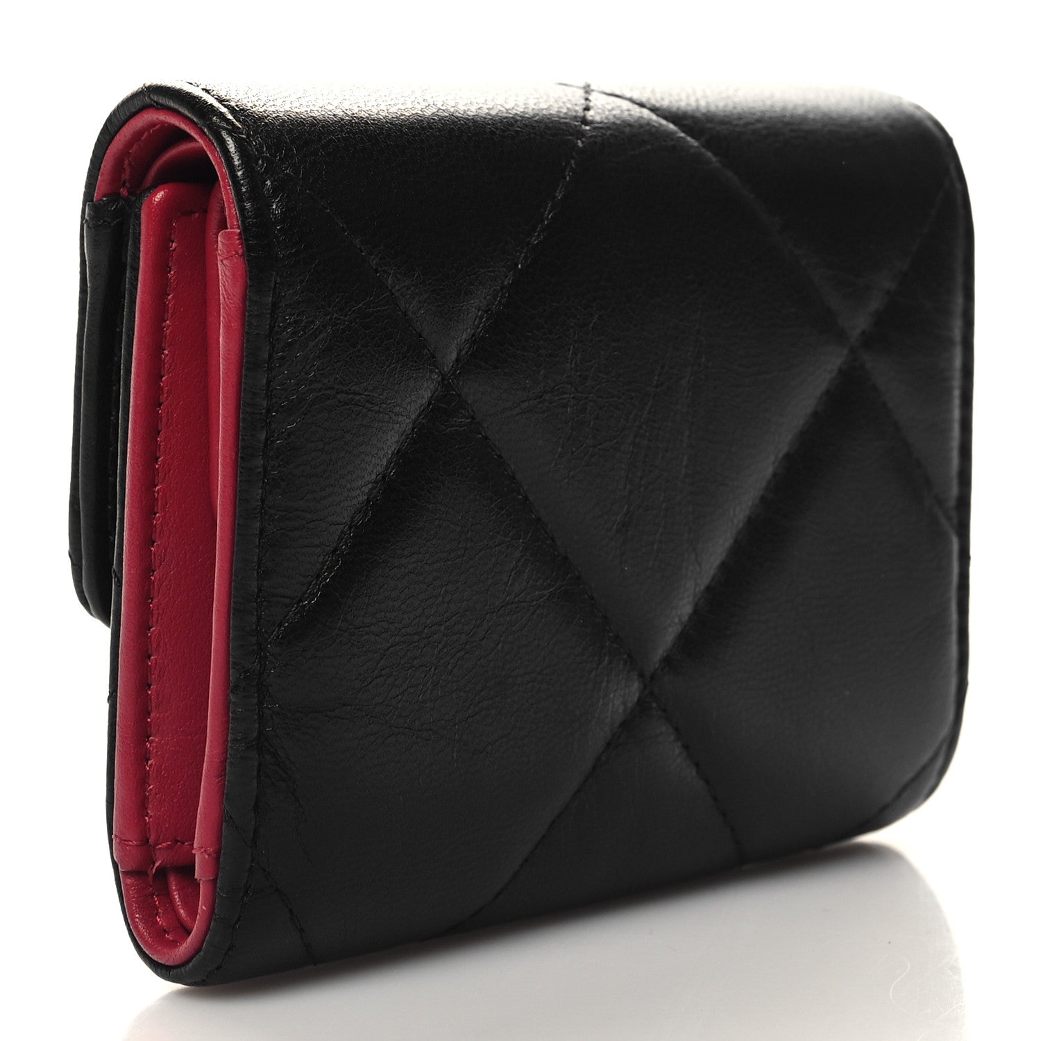 Chanel Lambskin Quilted Chanel 19 Small Flap Wallet Black 4 of 10