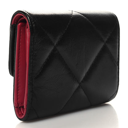 Chanel Lambskin Quilted Chanel 19 Small Flap Wallet Black 4 of 10