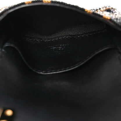 Fendi Crystal Vitello King FF Beaded Nano Maxi Buckle Baguette Charm Moro Black 5 of 8