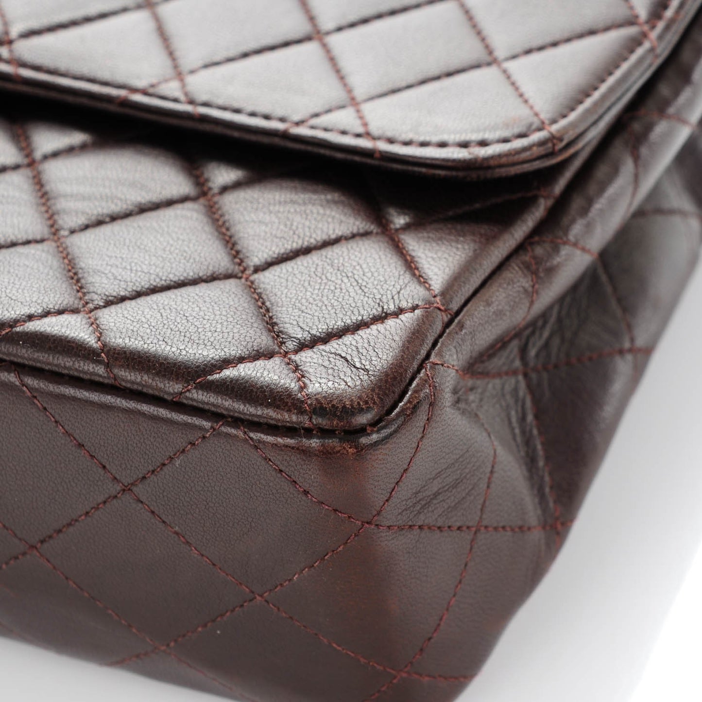 Lambskin Quilted Medium Kelly Flap Bag Brown