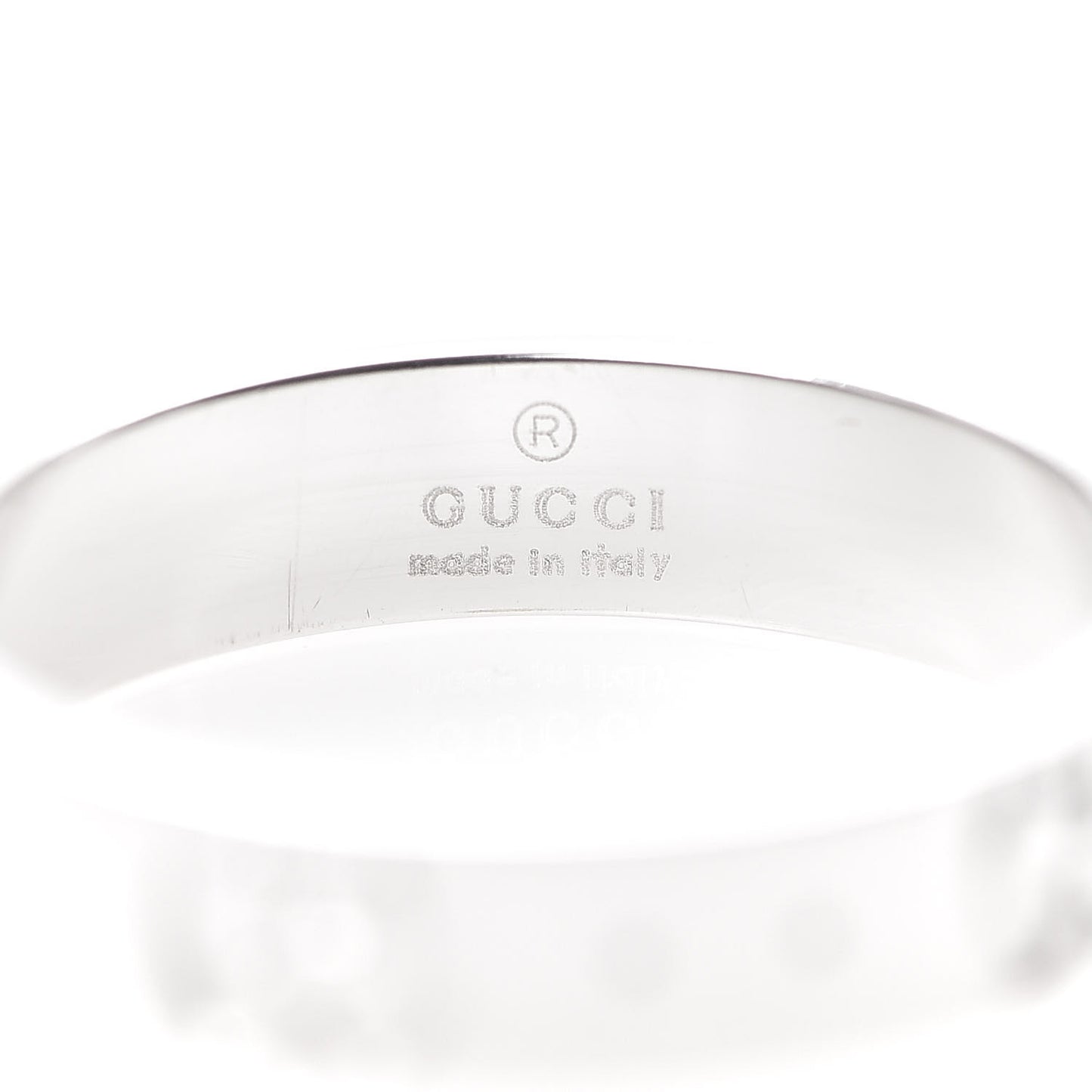 18K White Gold 4mm Icon Thin Band Ring 50 5.25