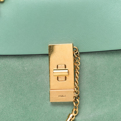 Chloe Suede Smooth Calfskin Mini Drew Shoulder Bag Happy Green 8 of 10