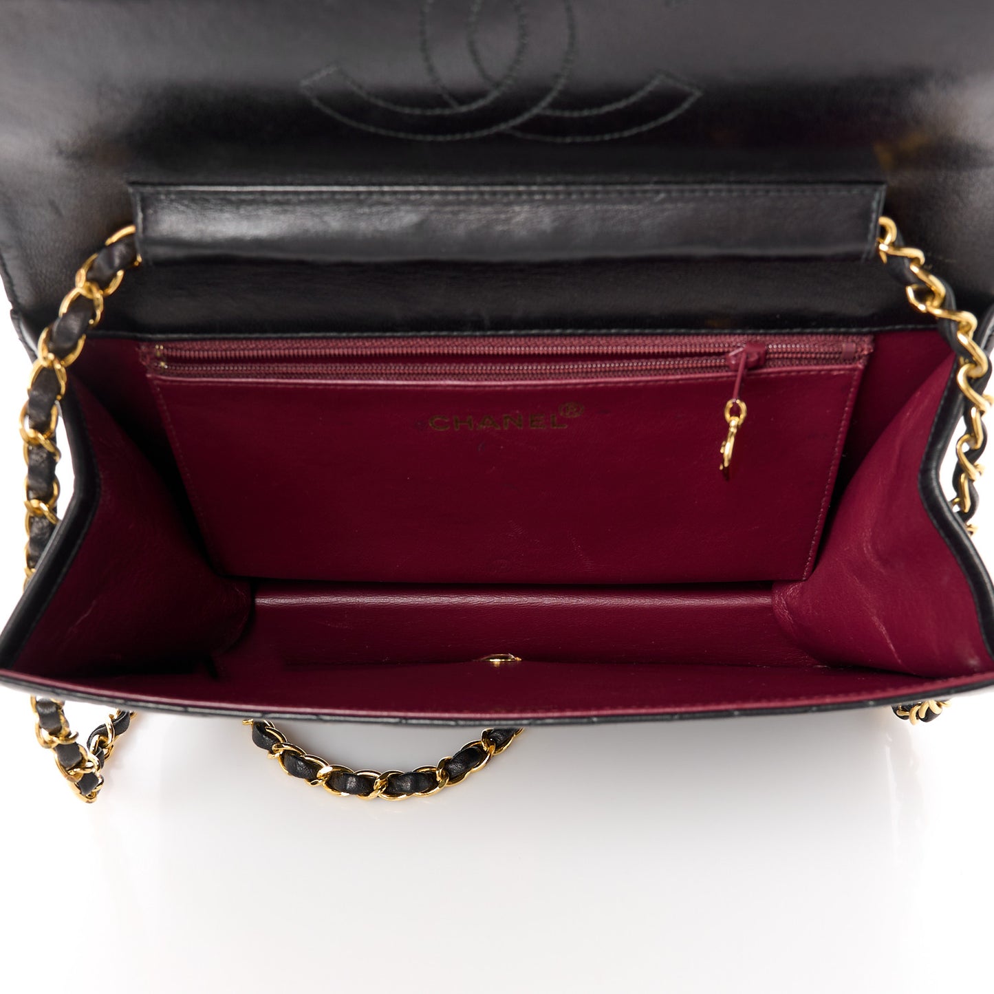 Lambskin Quilted Medium Single Flap Black