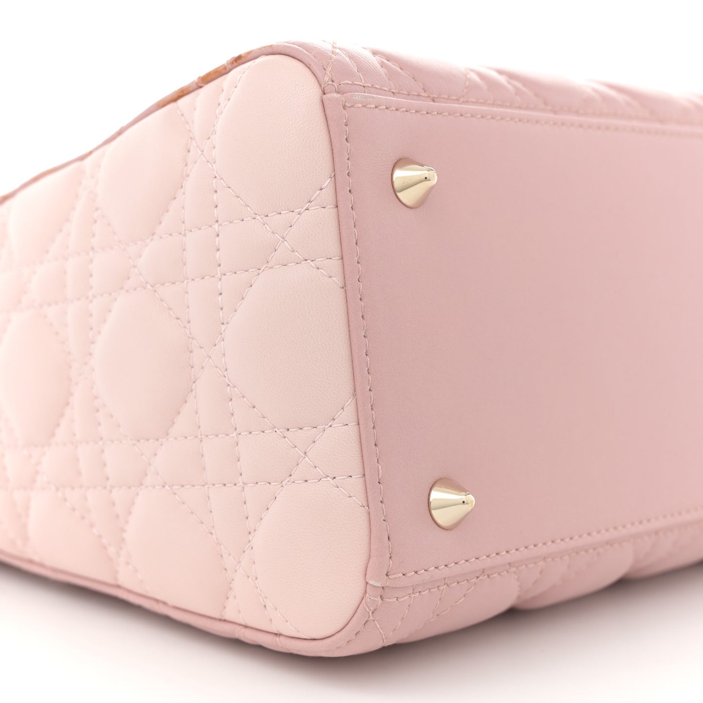 Lambskin Cannage Medium Tri-Color Lady Dior Rose Pale