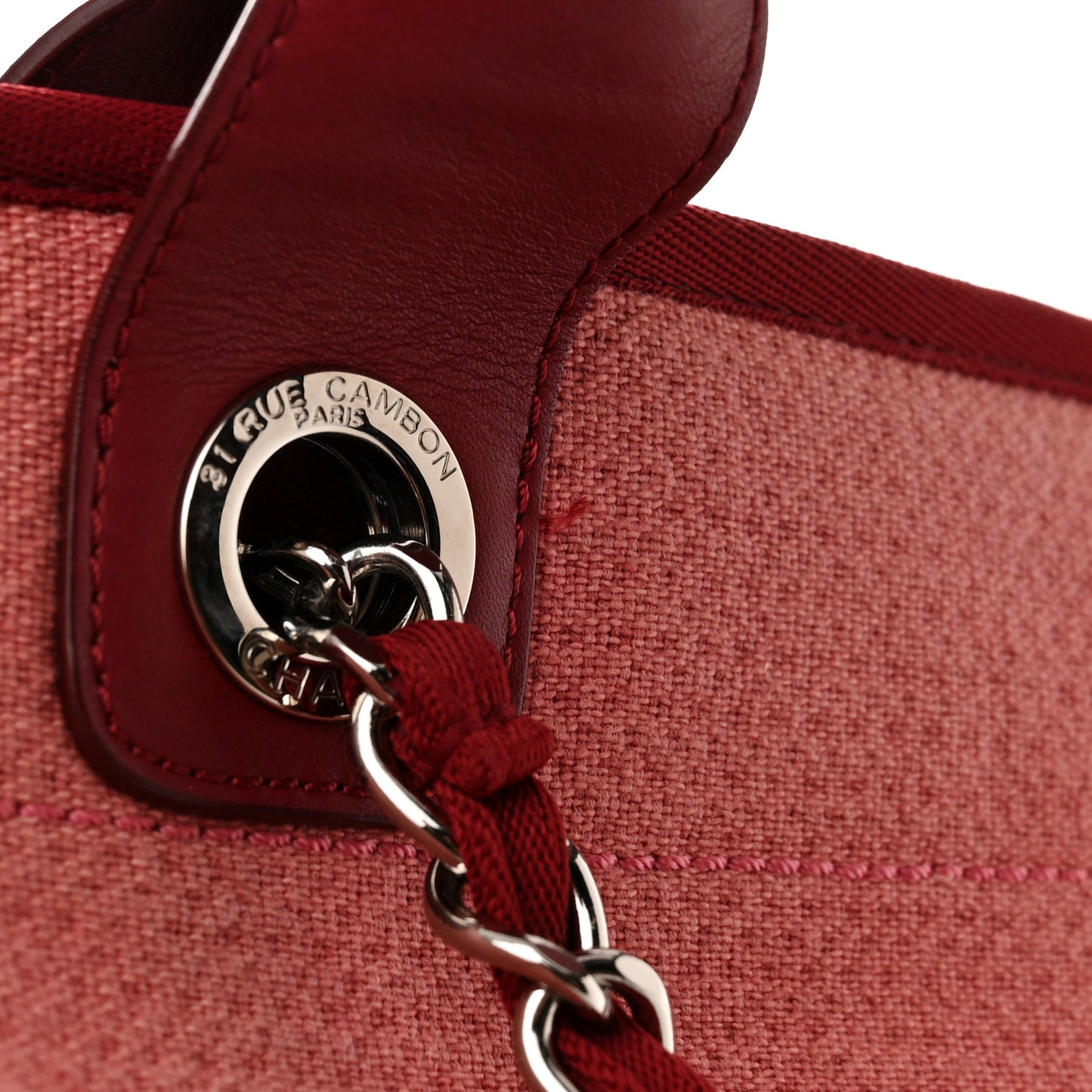 Canvas Medium Deauville Tote Red