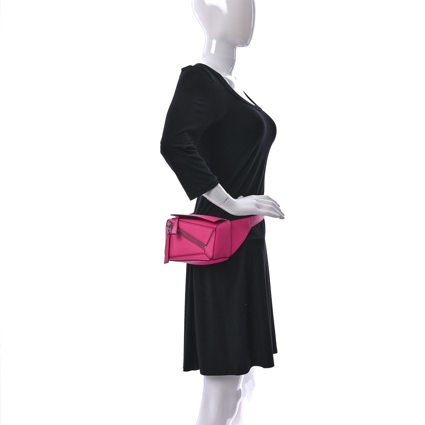 Calfskin Mini Puzzle Bumbag Neon Pink